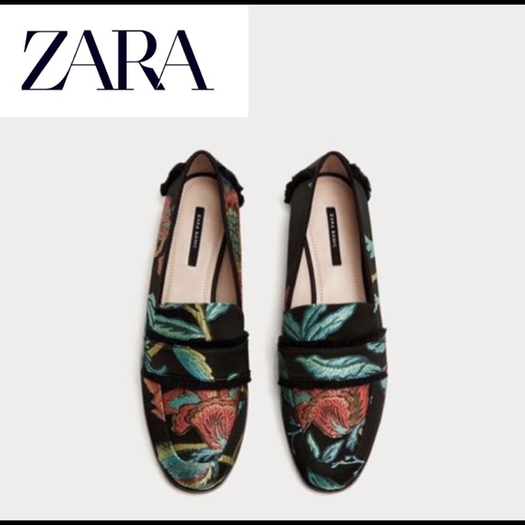 Zara Shoes - Zara Flats Embroiled Floral Shoes Size 5